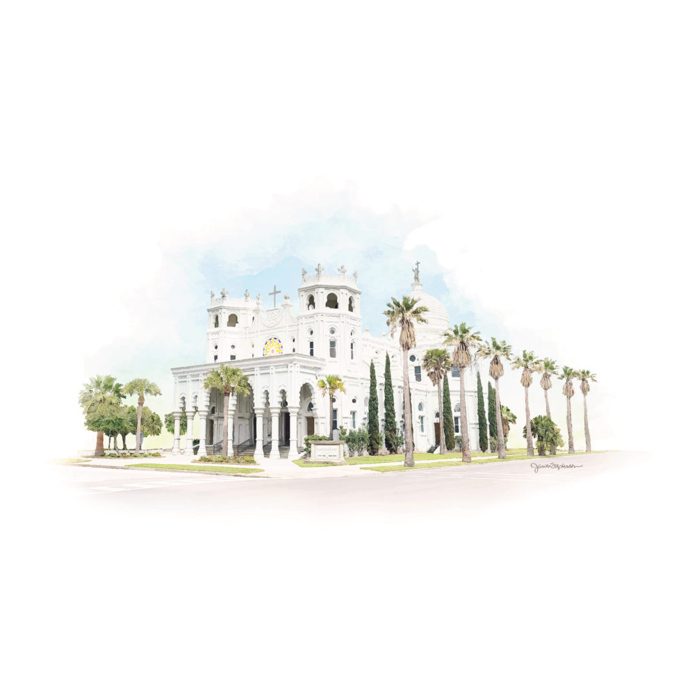 Sacred Heart Catholic Church is located in Galveston, Texas. This, the second building for the church and was constructed in 1903. It stands majestic and beautiful on Broadway, the main street on the Island.